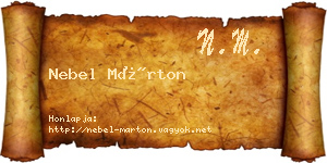 Nebel Márton névjegykártya