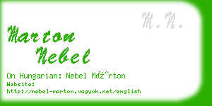 marton nebel business card